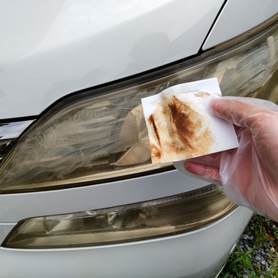 ヘッドライト磨き